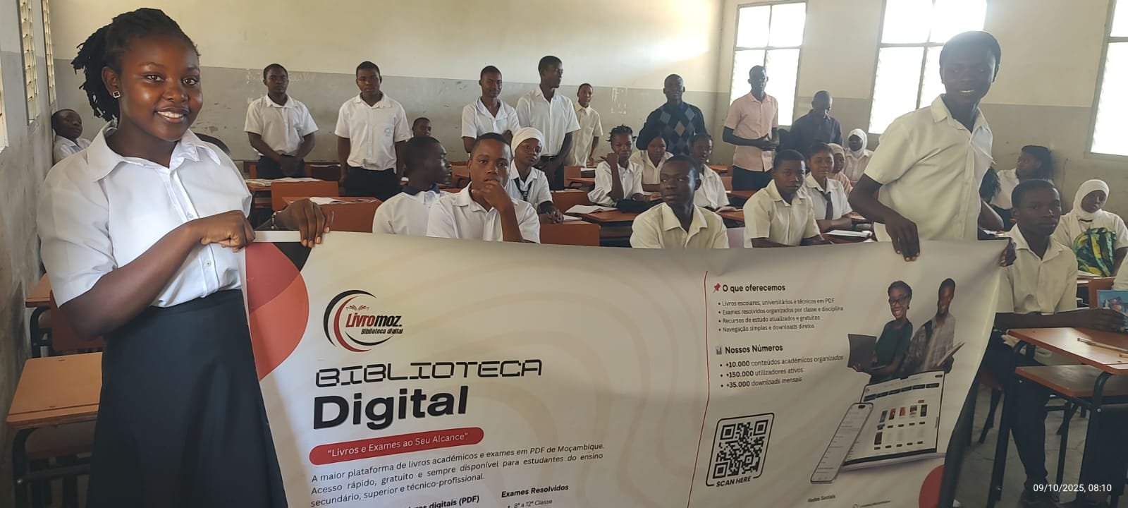 Livromoz Moçambique leva a educação digital à Escola Secundária de Chalaua e inspira alunos para o futuro do conhecimento